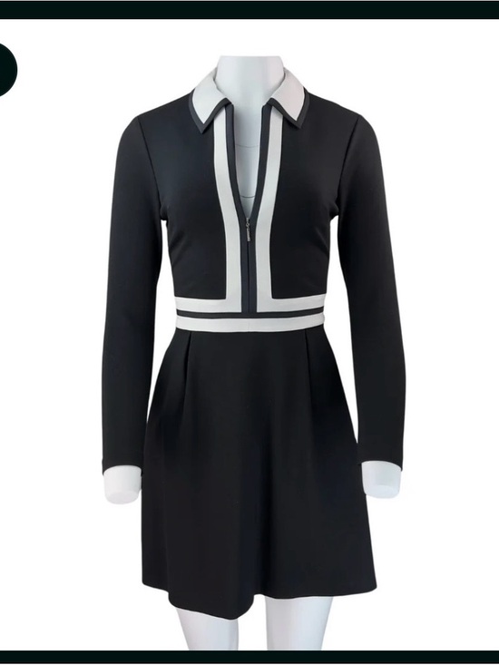 Ted Baker London Dresses & Skirts - Ted Baker London Black and White Long-Sleeve Polo Dress